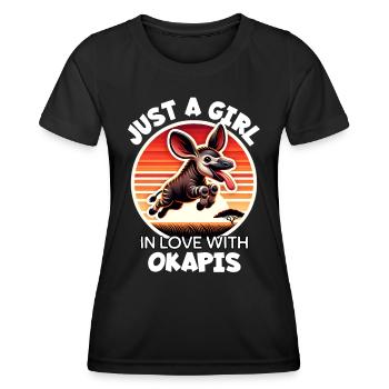 Girl Loves Okapi - Women's Functional T-Shirt - black - Front - AI Model Female 172 light (172cm)