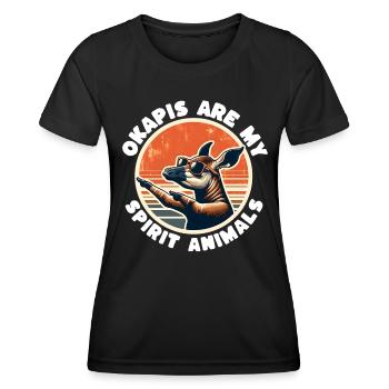 Okapi - T-shirt sport Femme - noir - Devant - AI Model Female 172 light (172cm)