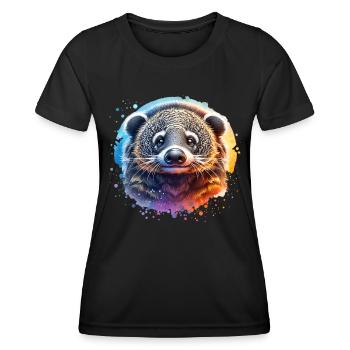 Raccoon bear Binturong - Women's Functional T-Shirt - black - Front - AI Model Female 172 light (172cm)