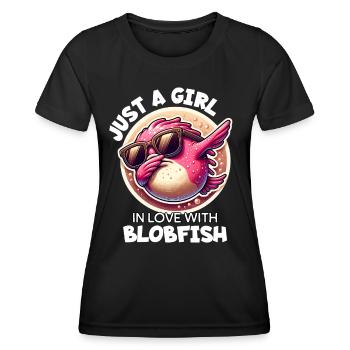 Mädchen Liebt Blobfisch - Frauen Funktions-T-Shirt - Schwarz - Vorne - AI Model Female 172 light (172cm)