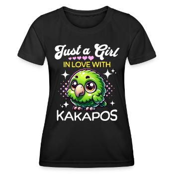 Night Parrot Girl Kakapo - Women's Functional T-Shirt - black - Front - AI Model Female 172 light (172cm)