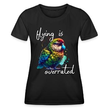 Funny Night Parrot Sayings - Women's Functional T-Shirt - black - Front - AI Model Female 172 light (172cm)