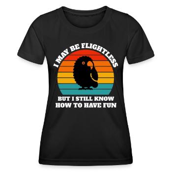 Funny Night Parrot Sayings - Women's Functional T-Shirt - black - Front - AI Model Female 172 light (172cm)