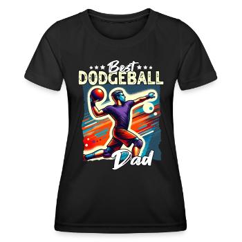 Dodgeball Papa - Frauen Funktions-T-Shirt - Schwarz - Vorne - AI Model Female 172 light (172cm)