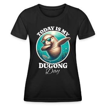 Seekuh Dugong - Frauen Funktions-T-Shirt - Schwarz - Vorne - AI Model Female 172 light (172cm)