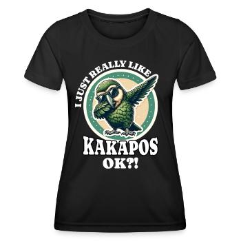 I Love Night Parrot Saying - Women's Functional T-Shirt - black - Front - AI Model Female 172 light (172cm)