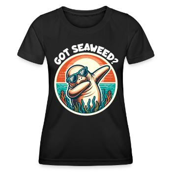 Seekuh Spruch Dugong - Frauen Funktions-T-Shirt - Schwarz - Vorne - AI Model Female 172 light (172cm)