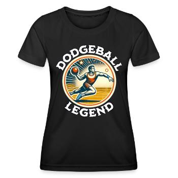 Dodgeball Legende - Frauen Funktions-T-Shirt - Schwarz - Vorne - AI Model Female 172 light (172cm)