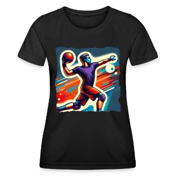 Ballon chasseur - T-shirt sport Femme - noir - Devant - AI Model Female 172 light (172cm)