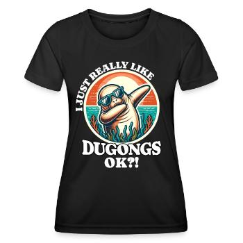 I Love Manatee Saying - Women's Functional T-Shirt - black - Front - AI Model Female 172 light (172cm)