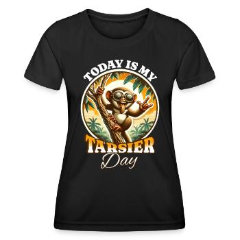Koboldmaki Tarsier - Frauen Funktions-T-Shirt - Schwarz - Vorne - AI Model Female 172 light (172cm)
