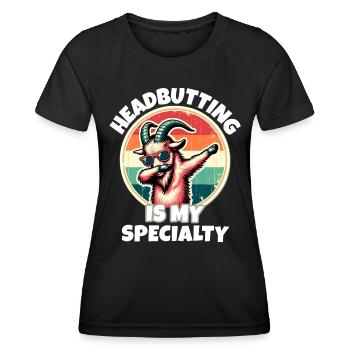Dictons de chèvre vissée - T-shirt sport Femme - noir - Devant - AI Model Female 172 light (172cm)