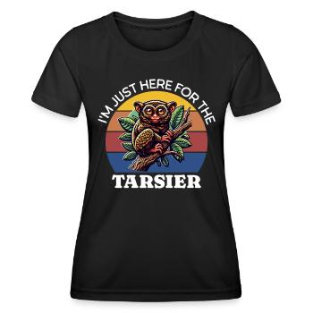 Tarsier Koboldmaki - Frauen Funktions-T-Shirt - Schwarz - Vorne - AI Model Female 172 light (172cm)