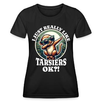 Ich Liebe Koboldmaki Spruch - Frauen Funktions-T-Shirt - Schwarz - Vorne - AI Model Female 172 light (172cm)