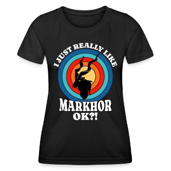 J’adore le dicton de chèvre - T-shirt sport Femme - noir - Devant - AI Model Female 172 light (172cm)
