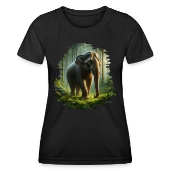Éléphant de Sumatra - T-shirt sport Femme - noir - Devant - AI Model Female 172 light (172cm)
