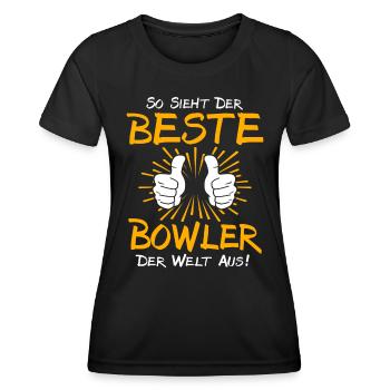 Bowler Geschenkidee - Frauen Funktions-T-Shirt - Schwarz - Vorne - AI Model Female 172 light (172cm)