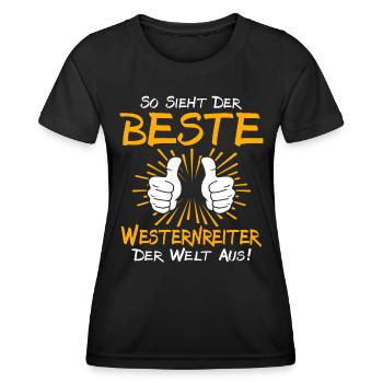 Idée cadeau westernwestern rider - T-shirt sport Femme - noir - Devant - AI Model Female 172 light (172cm)