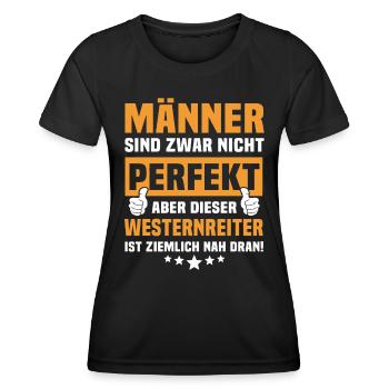Lustige Westernreiter Sprüche - Frauen Funktions-T-Shirt - Schwarz - Vorne - AI Model Female 172 light (172cm)