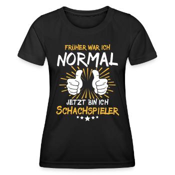 Schachspieler Spruch - Frauen Funktions-T-Shirt - Schwarz - Vorne - AI Model Female 172 light (172cm)
