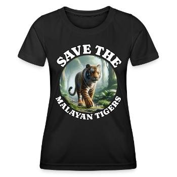Tigre de Malaisie - T-shirt sport Femme - noir - Devant - AI Model Female 172 light (172cm)