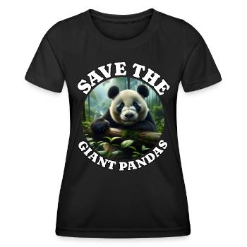 Pandabär Panda - Frauen Funktions-T-Shirt - Schwarz - Vorne - AI Model Female 172 light (172cm)
