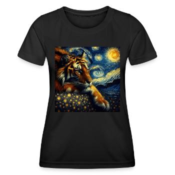Malaysia Tiger Starry Night - Women's Functional T-Shirt - black - Front - AI Model Female 172 light (172cm)
