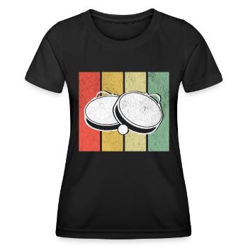 Tamburello Rétro - T-shirt sport Femme - noir - Devant - AI Model Female 172 light (172cm)