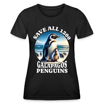 Save Galapagos Pinguin - Frauen Funktions-T-Shirt - Schwarz - Vorne - AI Model Female 172 light (172cm)