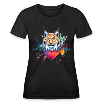 ECG de lynx ibérique - T-shirt sport Femme - noir - Devant - AI Model Female 172 light (172cm)