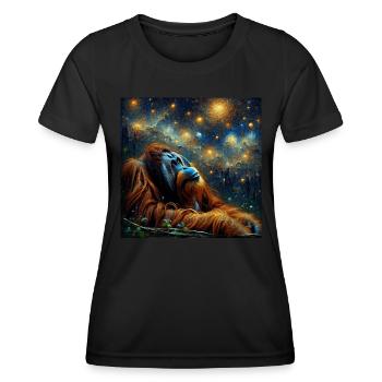 Orang Utan Starry Night Orangutan - Women's Functional T-Shirt - black - Front - AI Model Female 172 light (172cm)