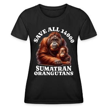 Sauver Orang-outan - T-shirt sport Femme - noir - Devant - AI Model Female 172 light (172cm)