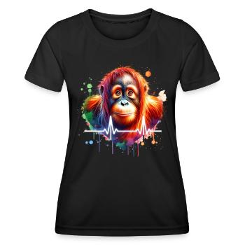 Orangutan ECG - Women's Functional T-Shirt - black - Front - AI Model Female 172 light (172cm)