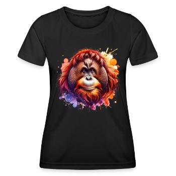 Orang Utan - Frauen Funktions-T-Shirt - Schwarz - Vorne - AI Model Female 172 light (172cm)