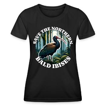 Northern Bald Ibis - Women's Functional T-Shirt - black - Front - AI Model Female 172 light (172cm)