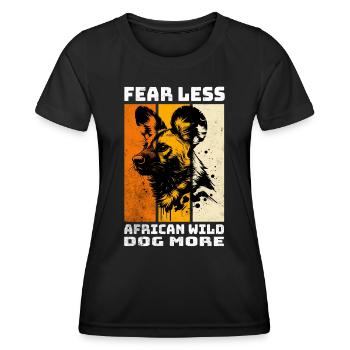 African Wild Dog Afrikanischer Wildhund - Women's Functional T-Shirt - black - Front - AI Model Female 172 light (172cm)