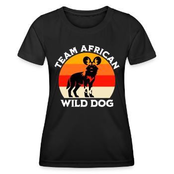 African Wild Dog Sayings - Women's Functional T-Shirt - black - Front - AI Model Female 172 light (172cm)
