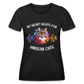 Chat Chat des Andes Heartline - T-shirt sport Femme - noir - Devant - AI Model Female 172 light (172cm)
