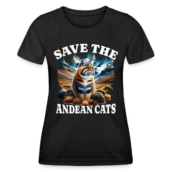 Chat Chat des Andes - T-shirt sport Femme - noir - Devant - AI Model Female 172 light (172cm)