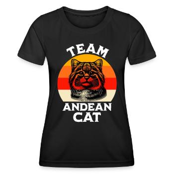 Chat Dicton du chat des Andes - T-shirt sport Femme - noir - Devant - AI Model Female 172 light (172cm)