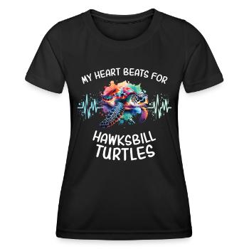 Karettschildkröte Herzlinie - Frauen Funktions-T-Shirt - Schwarz - Vorne - AI Model Female 172 light (172cm)