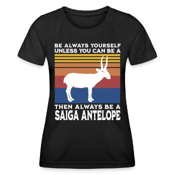 Dicton d’antilope saïga - T-shirt sport Femme - noir - Devant - AI Model Female 172 light (172cm)