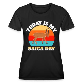 Saiga Antilope Saïga Antilope - T-shirt sport Femme - noir - Devant - AI Model Female 172 light (172cm)