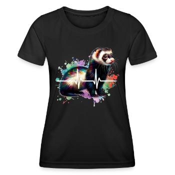 Iltis Schwarzfussiltis ECG - Women's Functional T-Shirt - black - Front - AI Model Female 172 light (172cm)