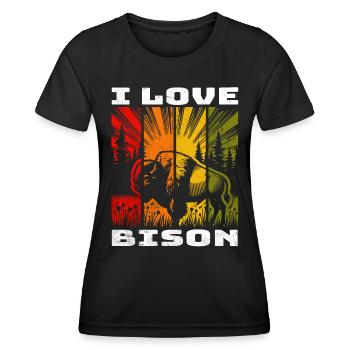 Plains Bison Bison Prairie Bison - Women's Functional T-Shirt - black - Front - AI Model Female 172 light (172cm)