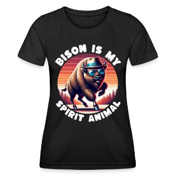 Dictons amusants de buffle - T-shirt sport Femme - noir - Devant - AI Model Female 172 light (172cm)