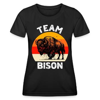 Dictons amusants de buffle - T-shirt sport Femme - noir - Devant - AI Model Female 172 light (172cm)