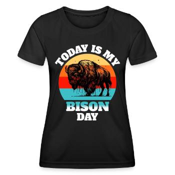 Buffalo Bison - Women's Functional T-Shirt - black - Front - AI Model Female 172 light (172cm)