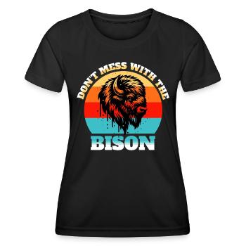Dictons amusants de buffle - T-shirt sport Femme - noir - Devant - AI Model Female 172 light (172cm)