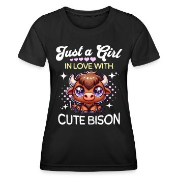 Bison fille bison - T-shirt sport Femme - noir - Devant - AI Model Female 172 light (172cm)